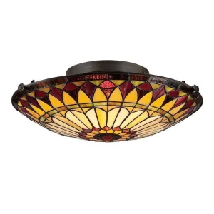 Quoizel West End Flush Tiffany Ceiling Light