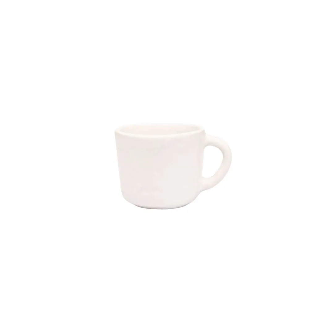 Recycled Stoneware Coffee Cup | White  | 7x6cm Zoco Home