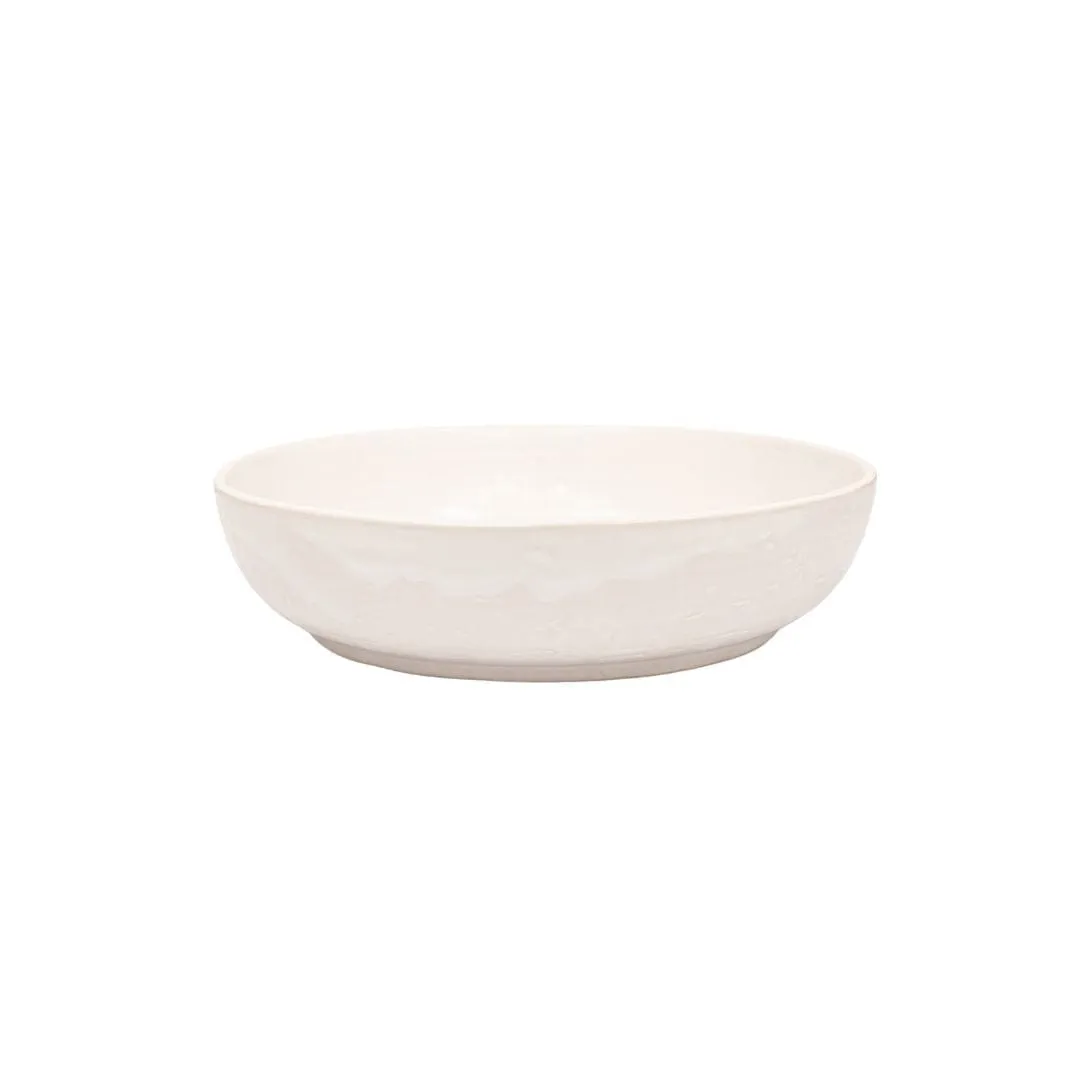 Recycled Stoneware Deep Plate | White | 22.5x5cm Zoco Home