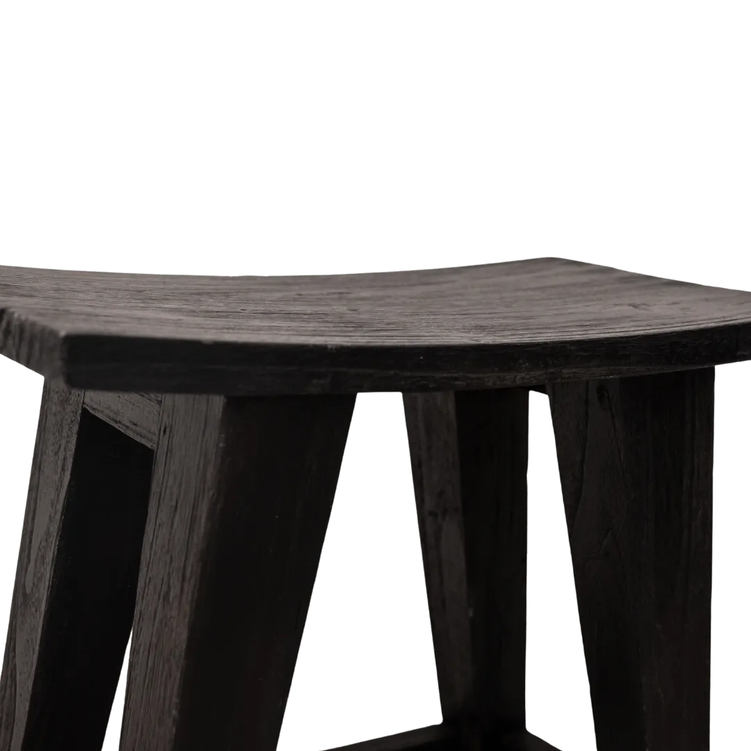 Recycled Teak Stool | Black 48x28x50cm Zoco Home