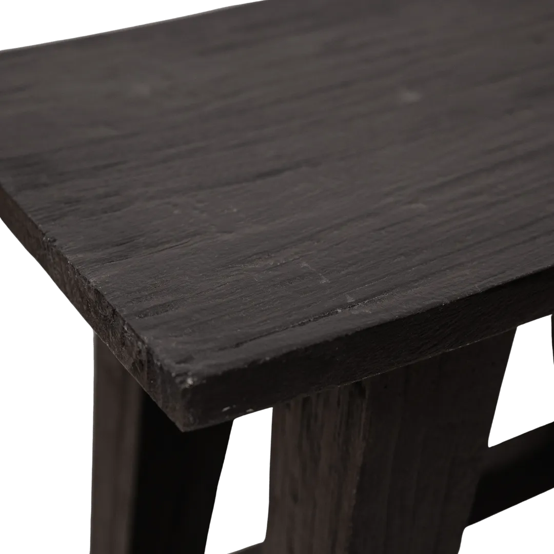 Recycled Teak Stool | Black 48x28x50cm Zoco Home