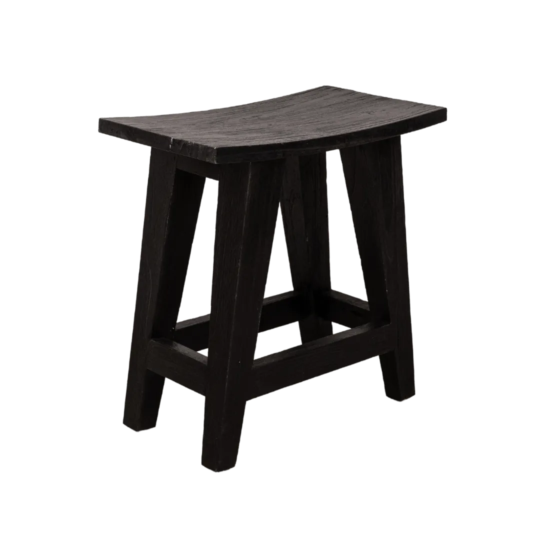 Recycled Teak Stool | Black 48x28x50cm Zoco Home