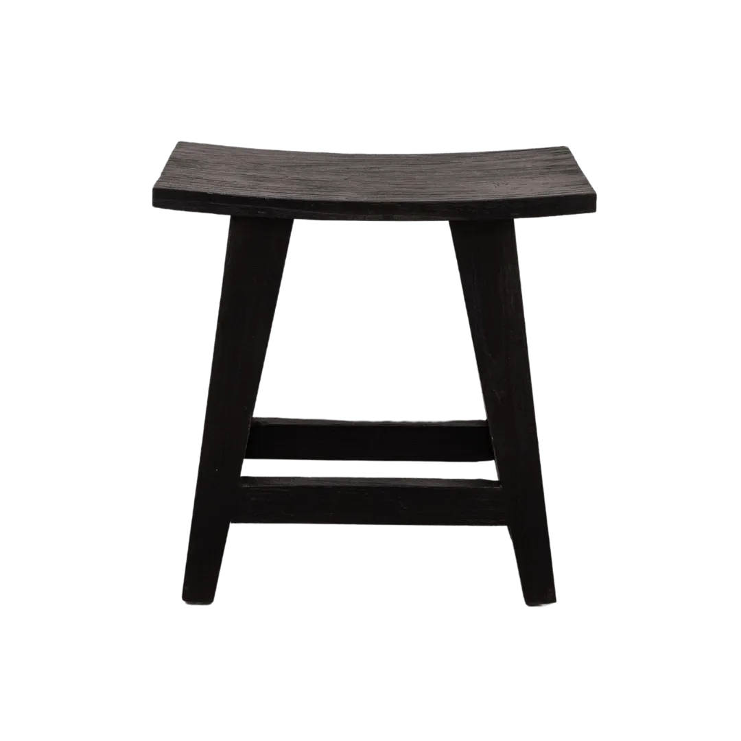Recycled Teak Stool | Black 48x28x50cm Zoco Home