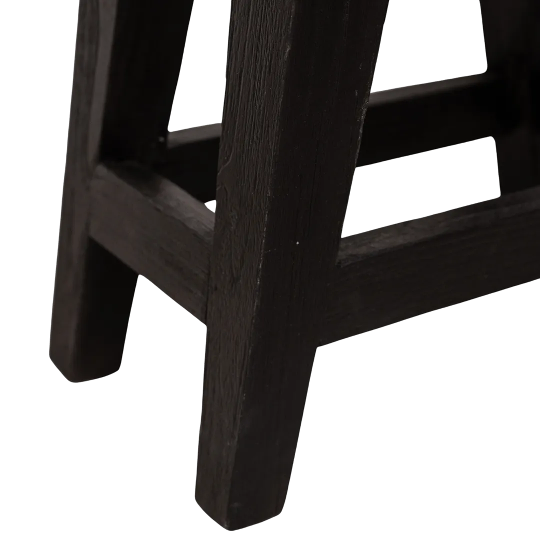 Recycled Teak Stool | Black 48x28x50cm Zoco Home