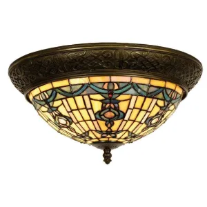 Regency Flush Tiffany Ceiling Light - Tiffany Lighting Direct