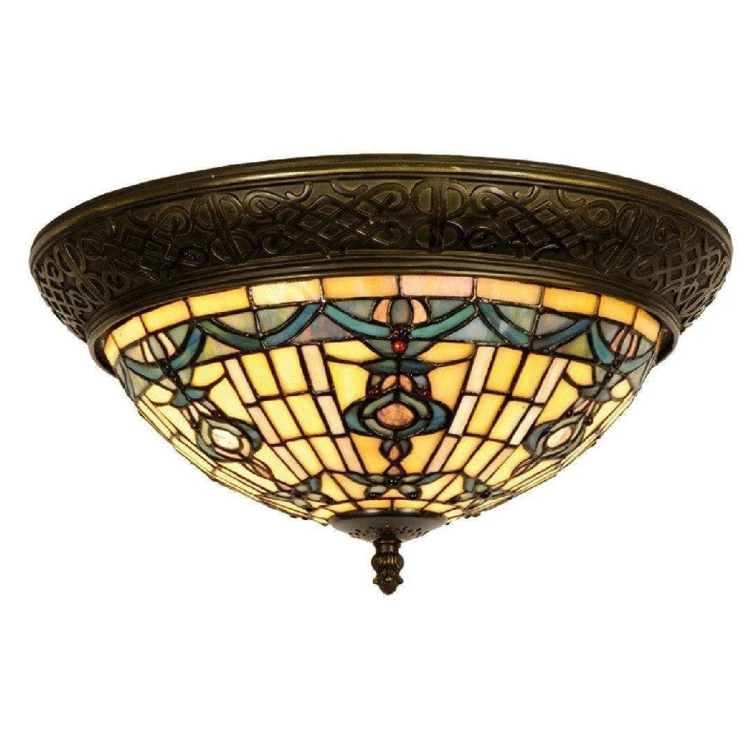 Regency Flush Tiffany Ceiling Light - Tiffany Lighting Direct