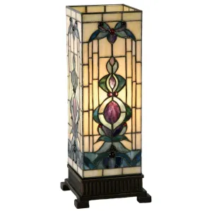 Regency Tiffany Large Square Table Lamp