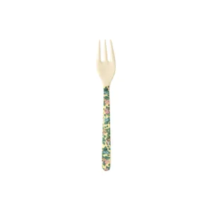 Rice DK Cake Fork with Emma's Print - Soft Yellow