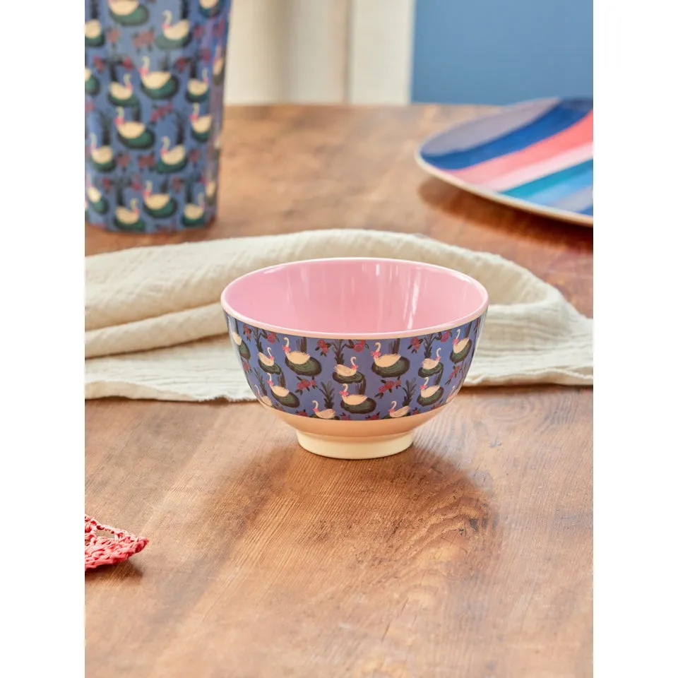 Rice DK Melamine Bowl with Swan Lake Print - Small - 300 ml