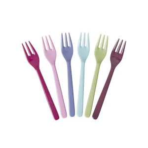 Rice DK Melamine Cake Forks in Colors - 6 Pack