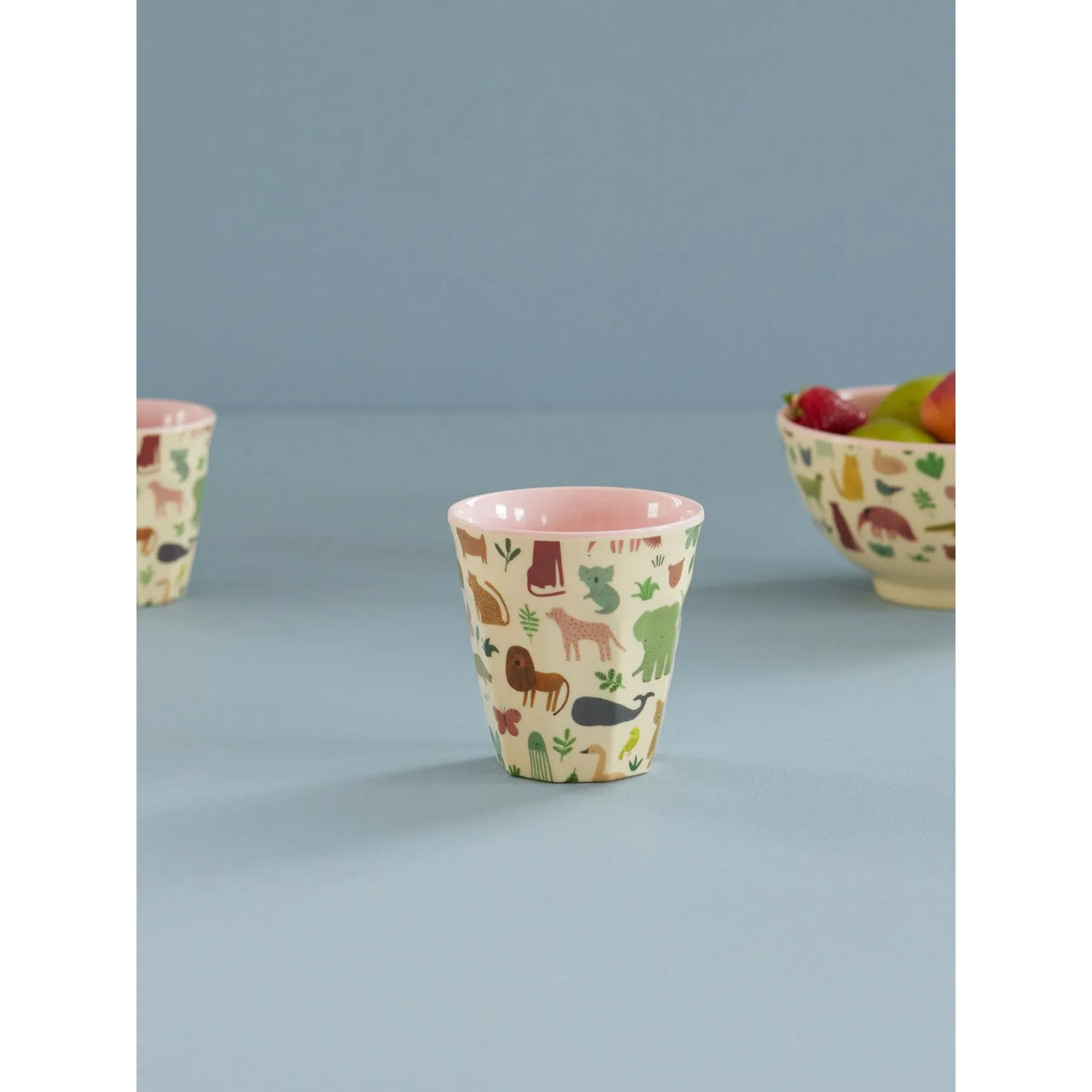 Rice DK Melamine Cup with Sweet Jungle Print - Pink -Two Tone - Medium - 250ml