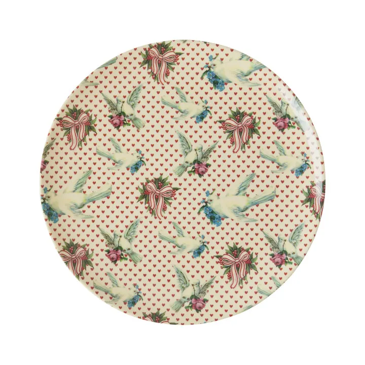 Rice DK Melamine Side Plate with Dove Print