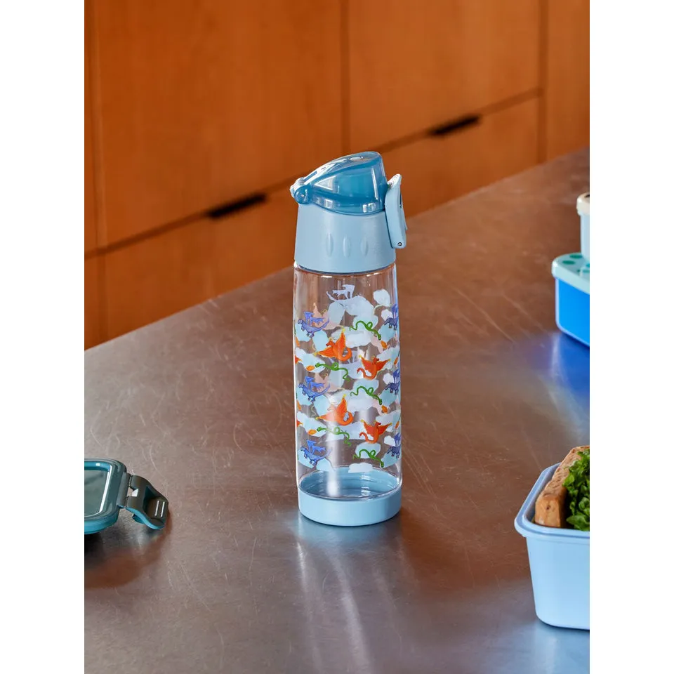 Rice DK Plastic Kids Drinking Bottle with Dragon Print -Blue - 500 ml