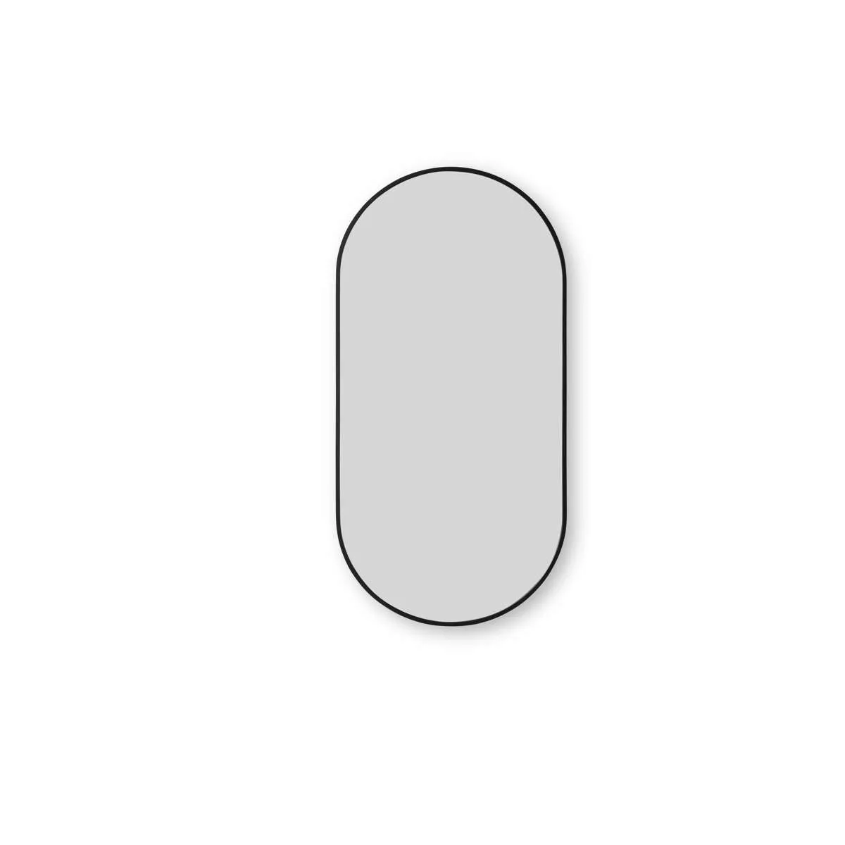Rony Metal Pill Shaped Mirror - Black Mocka