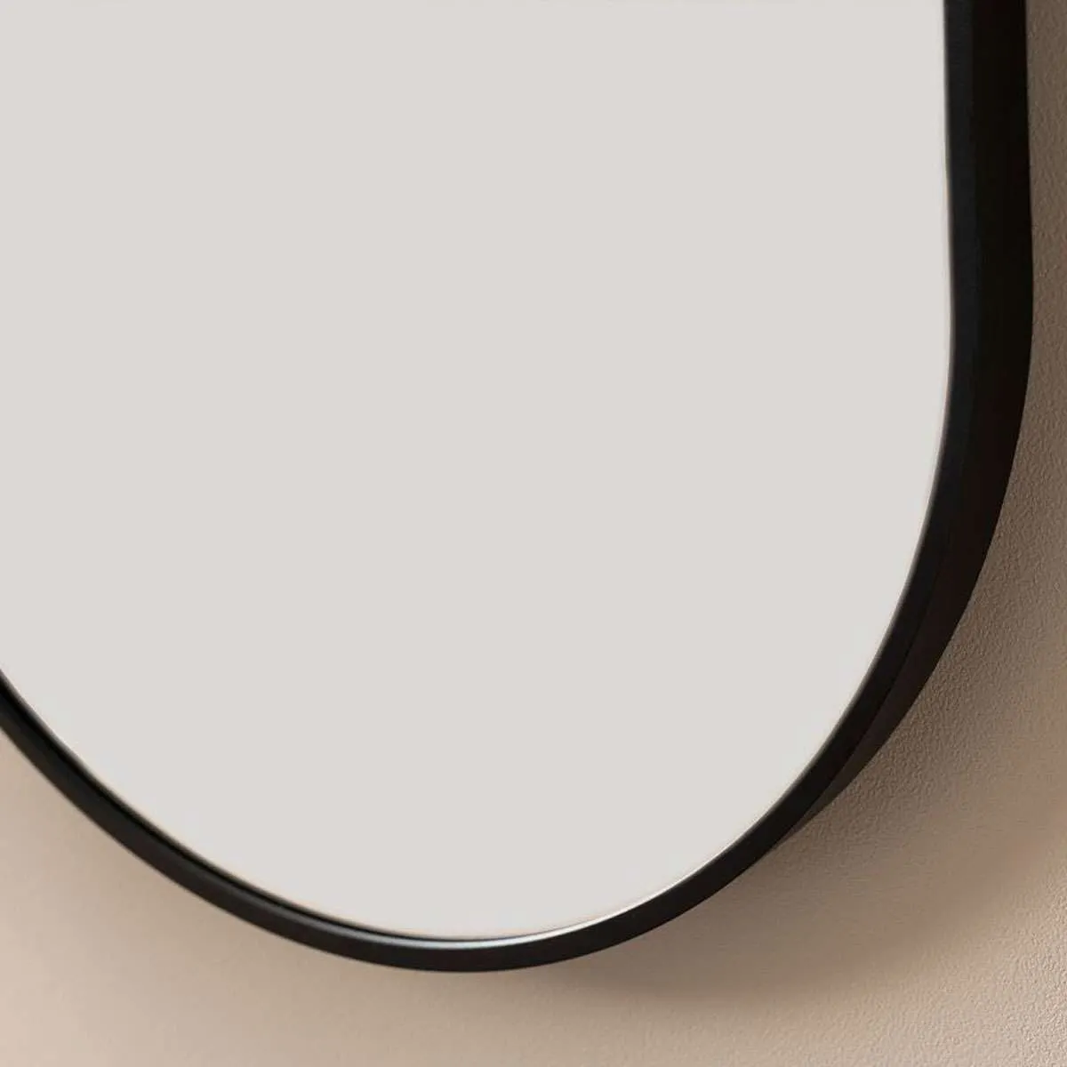 Rony Metal Pill Shaped Mirror - Black Mocka