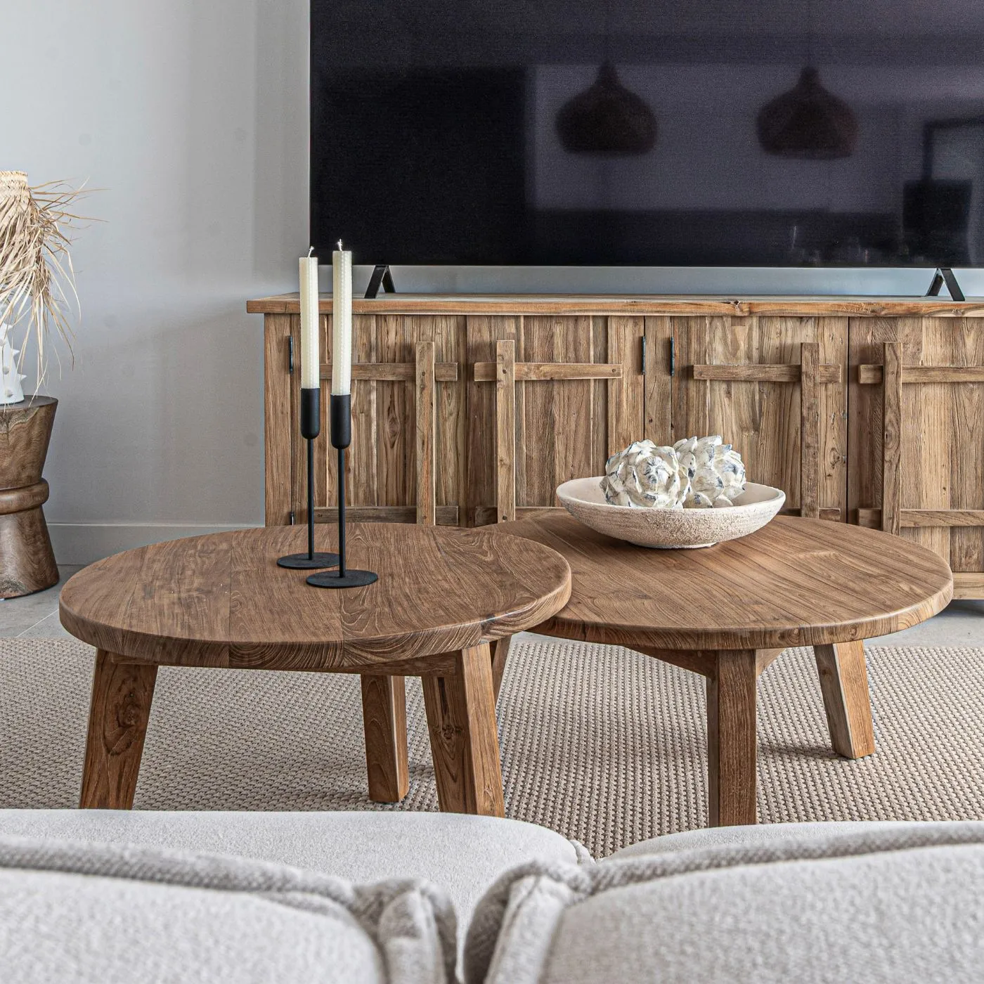Round Teak Coffee Table | 50cm Zoco Home