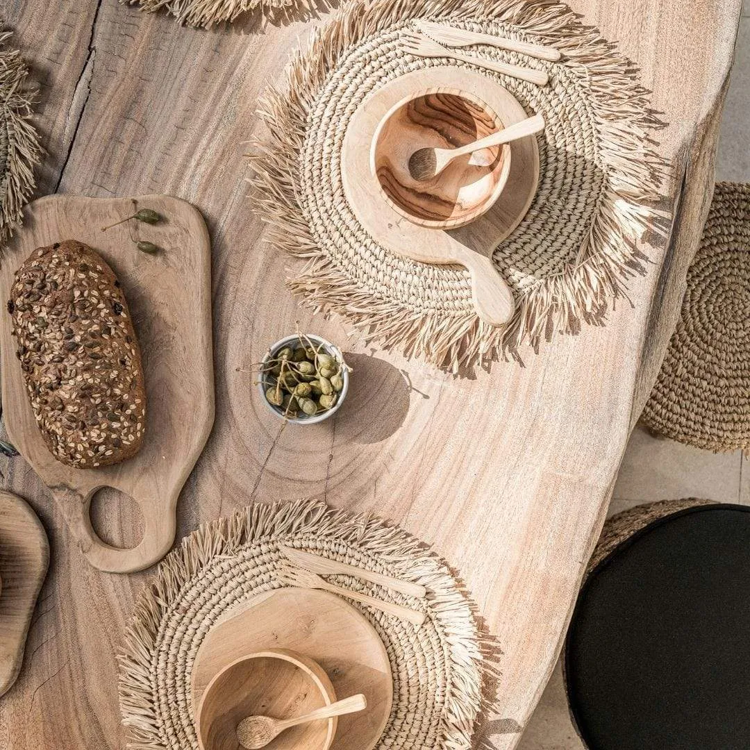 Round Teak Cutting Board With Handle | 21 cm Zoco Home