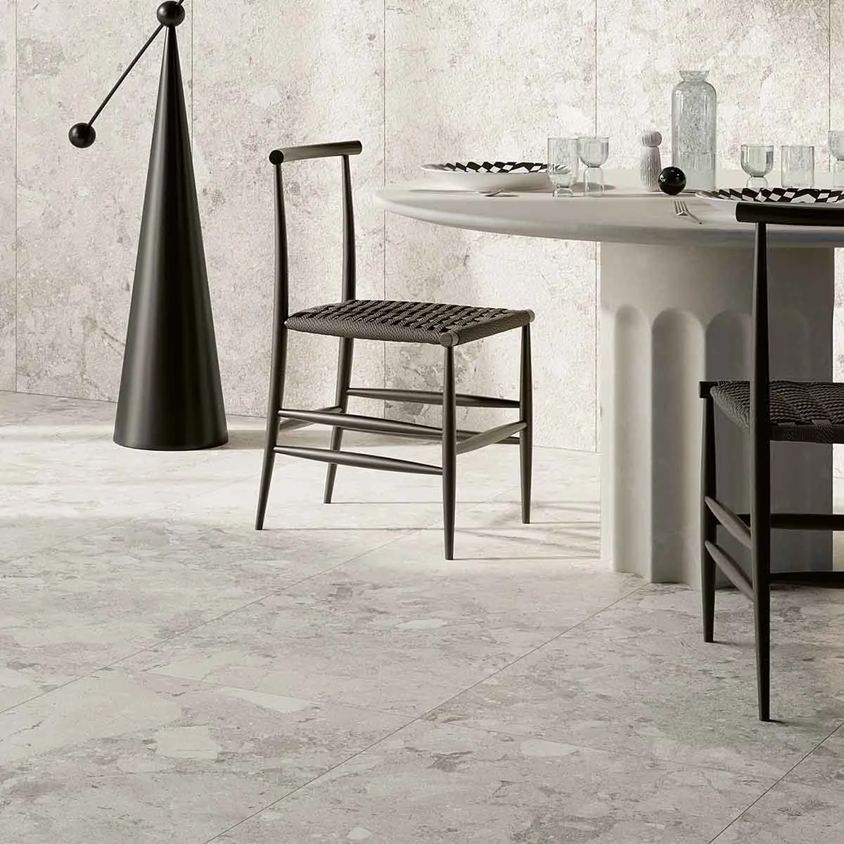 Sassari Bianco Stone Effect Porcelain Tile 60x120cm Matt