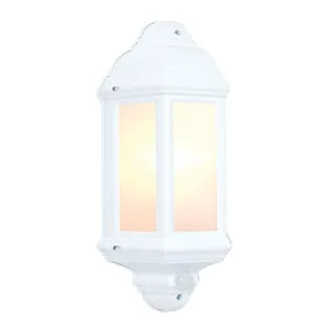 Saxby Halbury PIR Matt White Textured Outdoor Wall Light