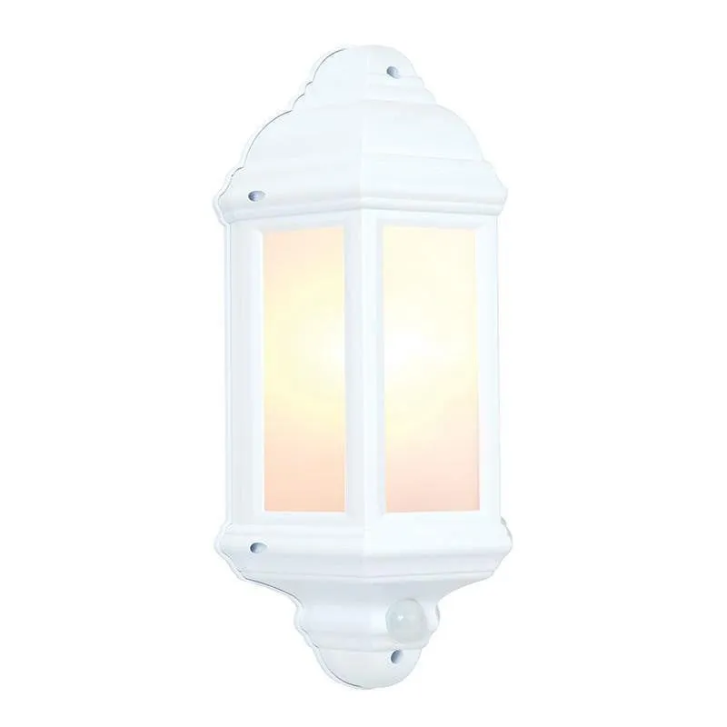 Saxby Halbury PIR Matt White Textured Outdoor Wall Light
