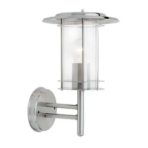 Saxby York Polished Stainless Steel Outdoor Wall Light