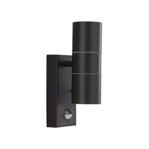 Searchlight Black Up/Downlighter LED Outdoor PIR Wall Light