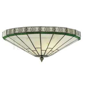 Searchlight New York Flush Tiffany Ceiling Light