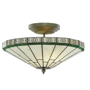 Searchlight New York Semi Flush Tiffany Ceiling Light