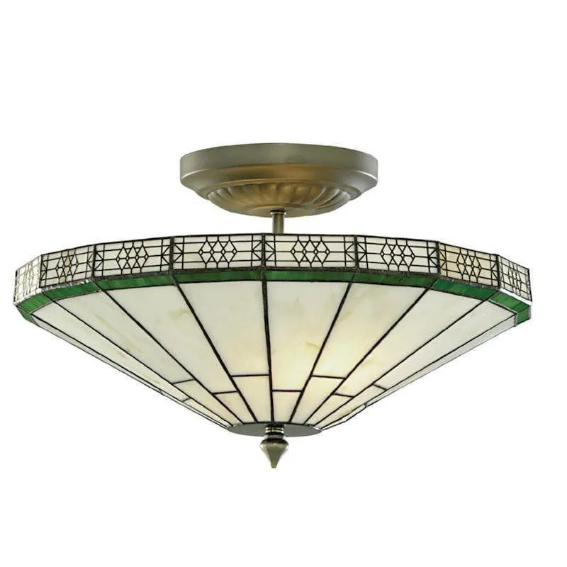 Searchlight New York Semi Flush Tiffany Ceiling Light