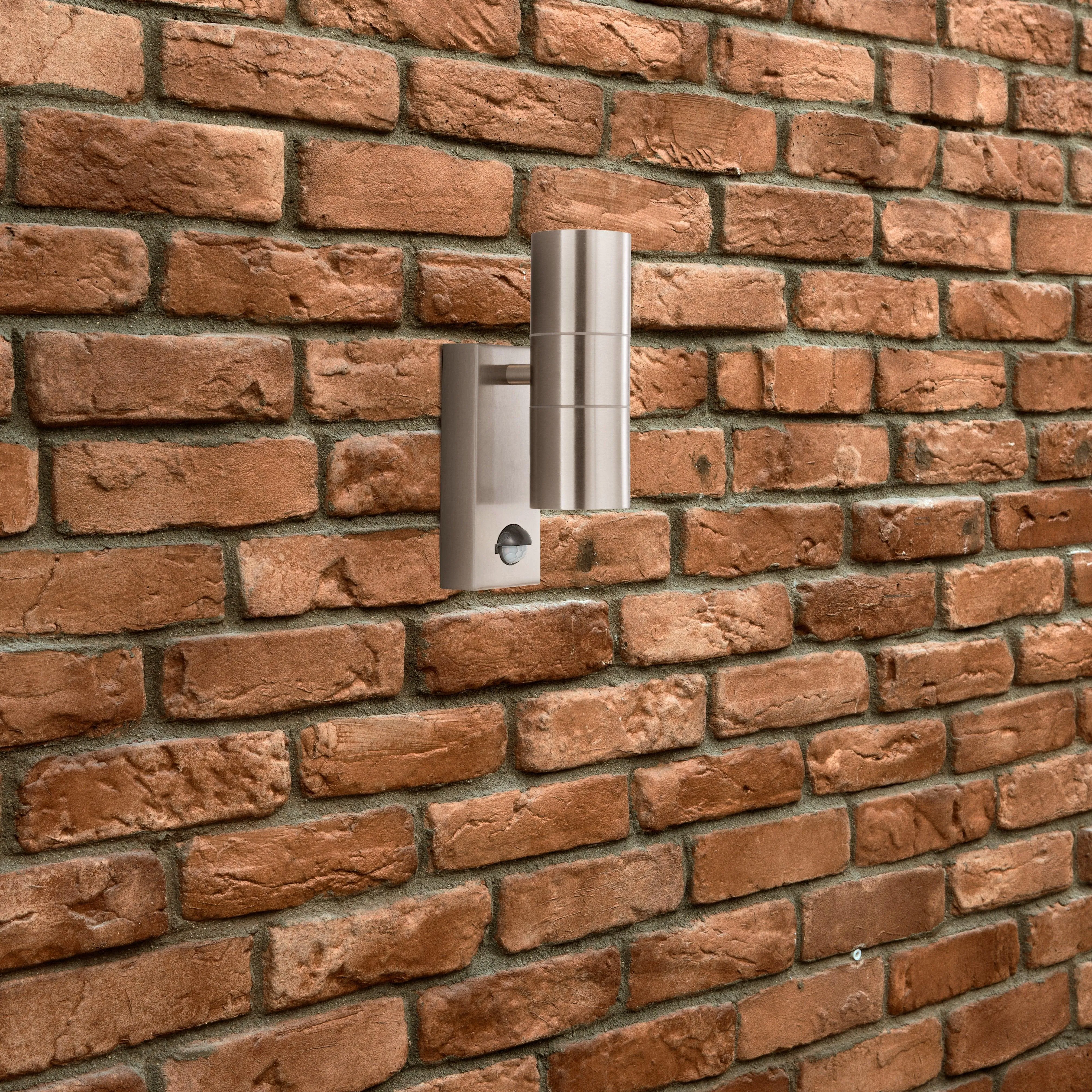 Searchlight Stainless Steel Up/Down LED Outdoor PIR Wall Light