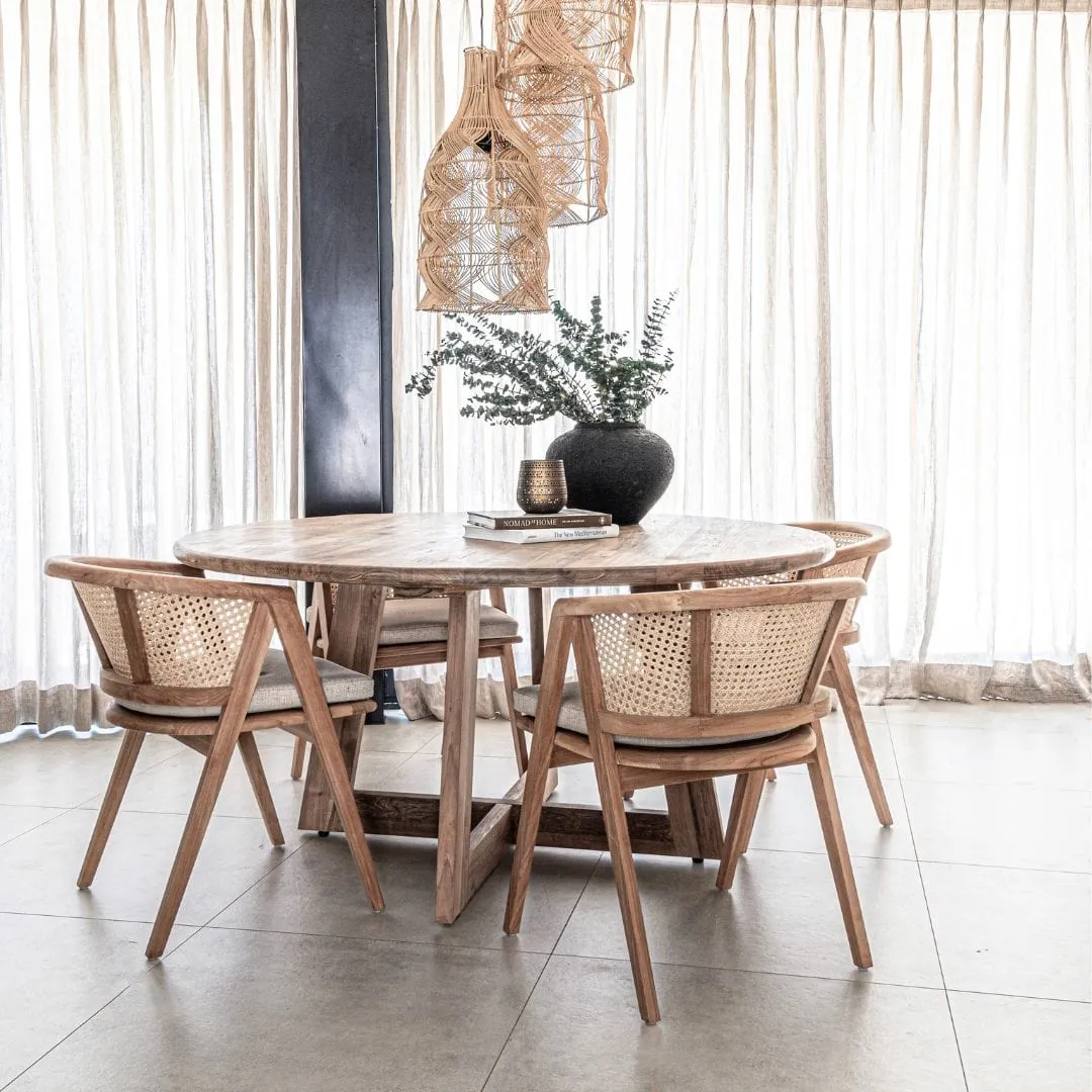 Senza Recycled Teak Round Dining Table Zoco Home