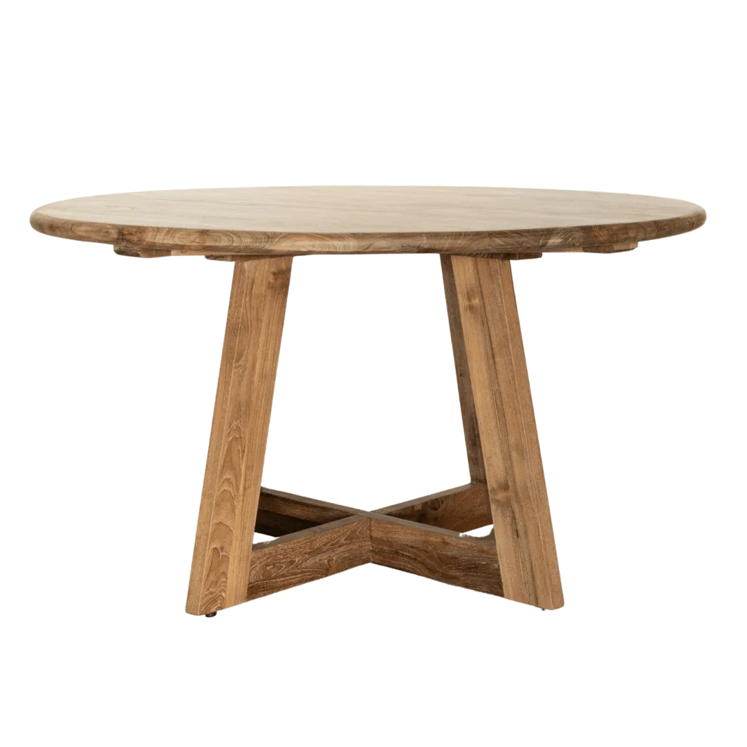 Senza Recycled Teak Round Dining Table Zoco Home