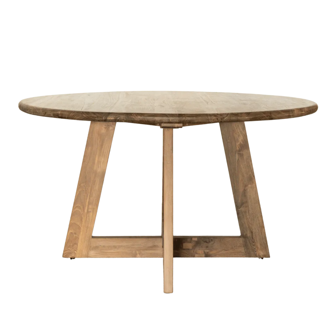 Senza Recycled Teak Round Dining Table Zoco Home