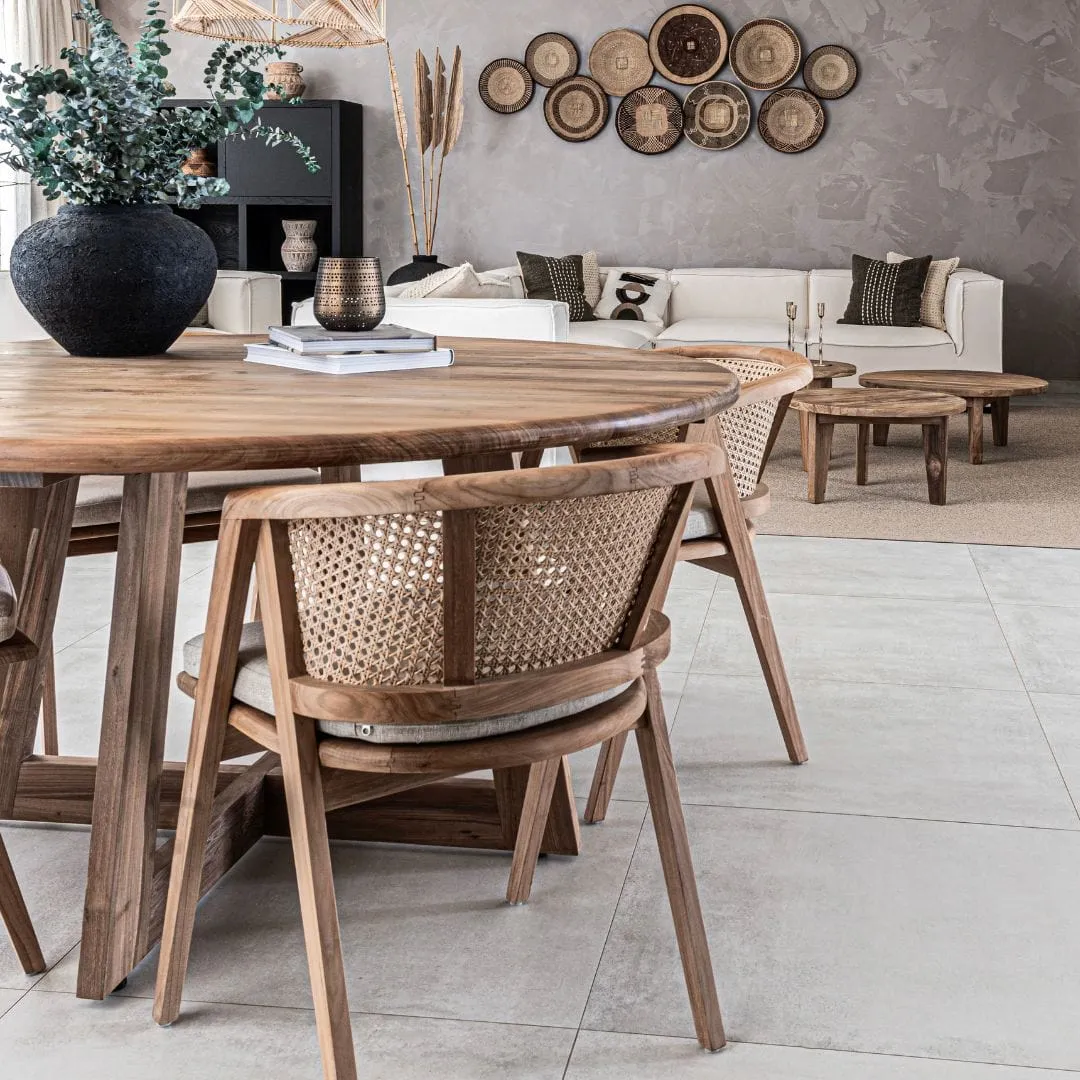 Senza Recycled Teak Round Dining Table Zoco Home