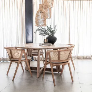 Senza Recycled Teak Round Dining Table Zoco Home