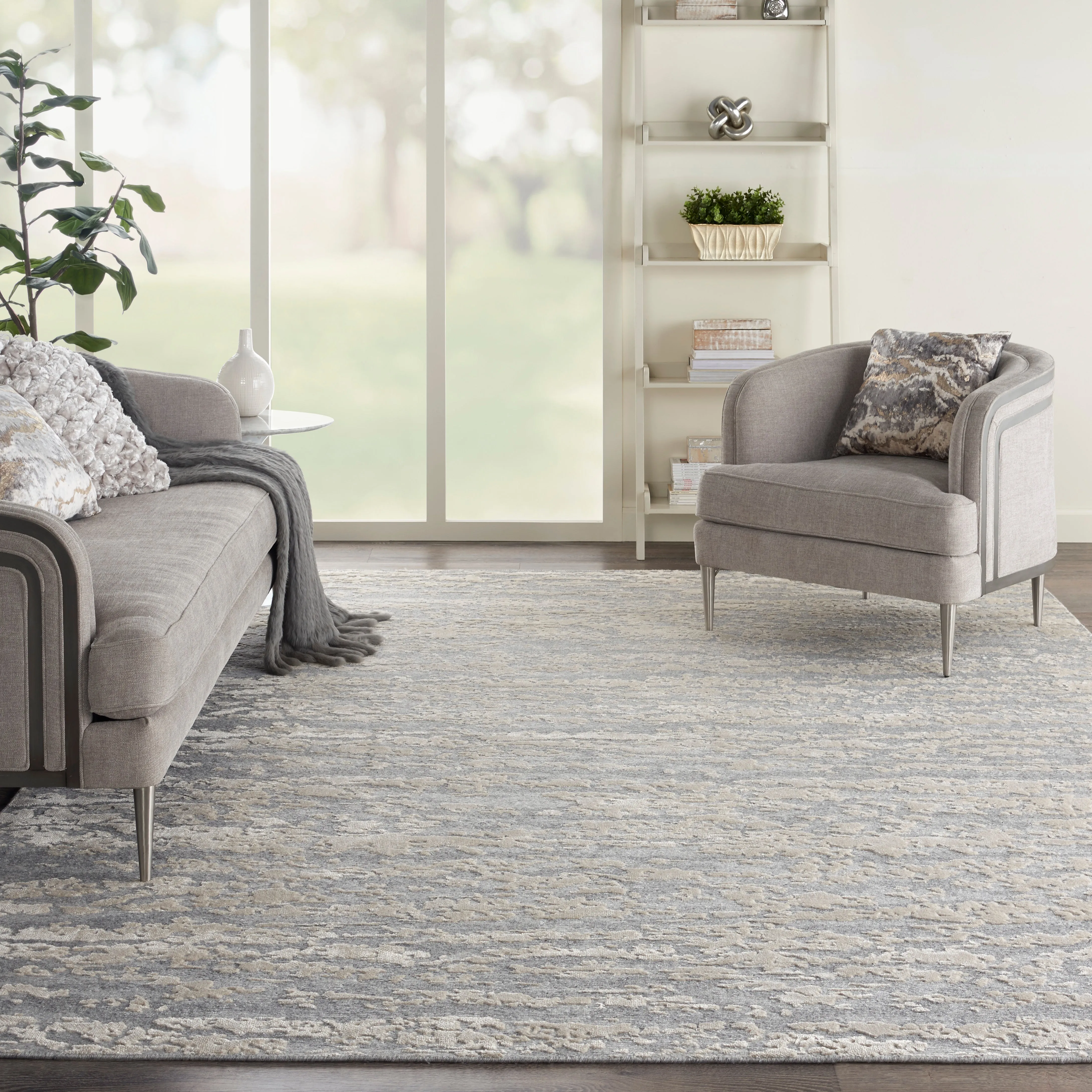 Silver Essentials Modern Wool Luxcelle Blend Rug