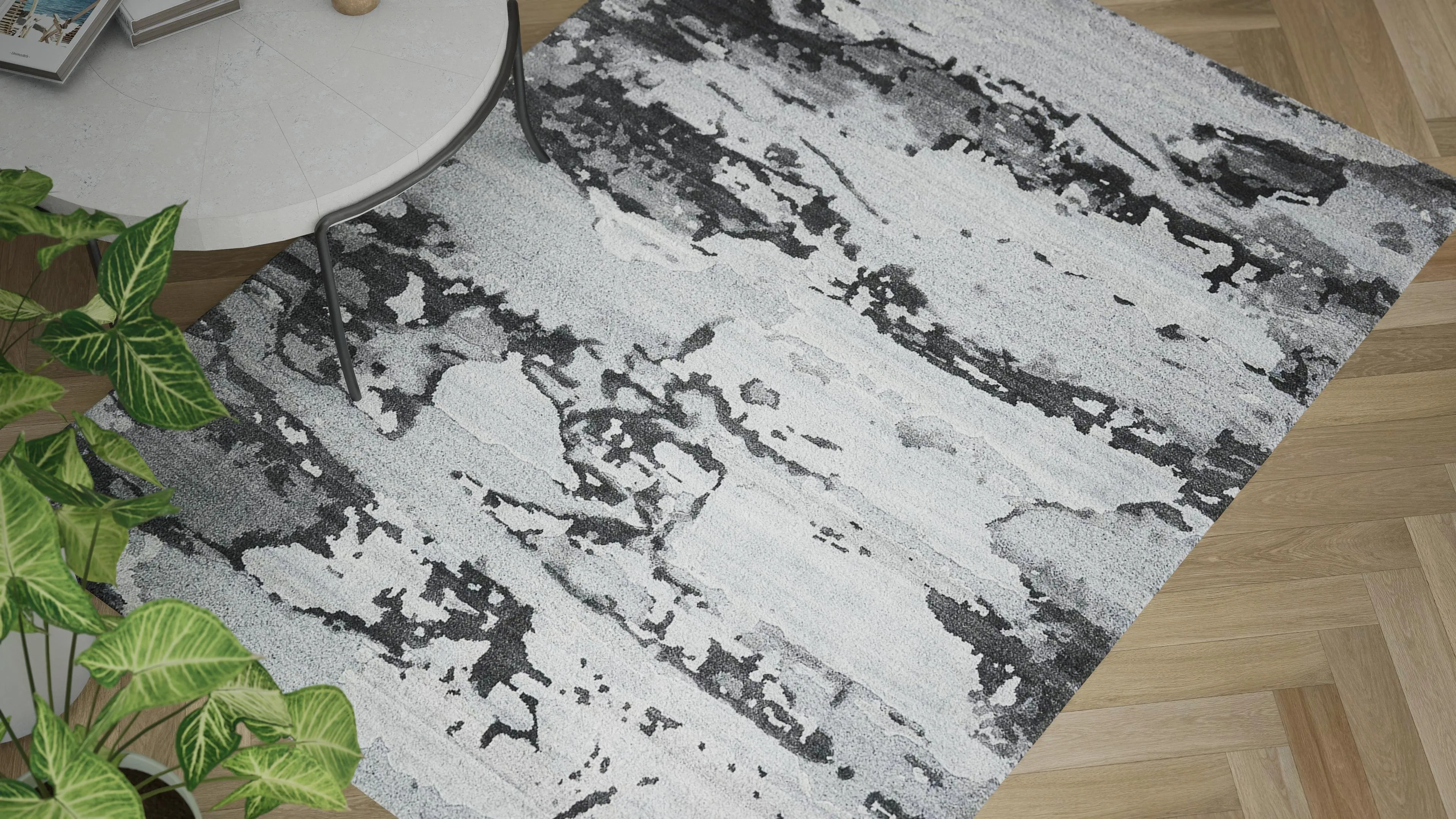 Smoke Essentials Modern Wool Luxcelle Blend Rug