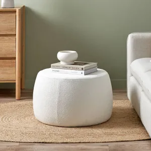 Smooth Boucle Ottoman - Large - Cream Mocka