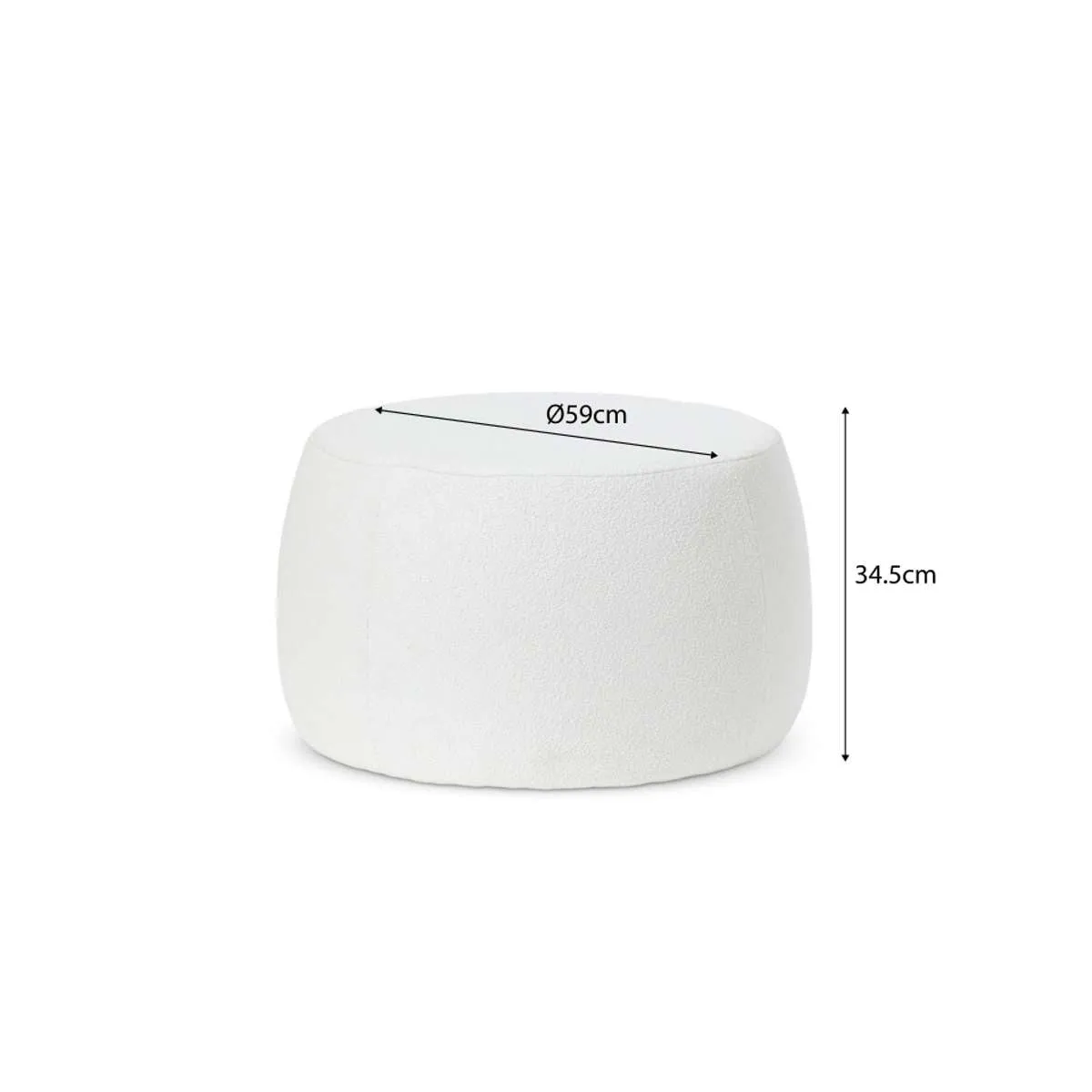 Smooth Boucle Ottoman - Large - Cream Mocka