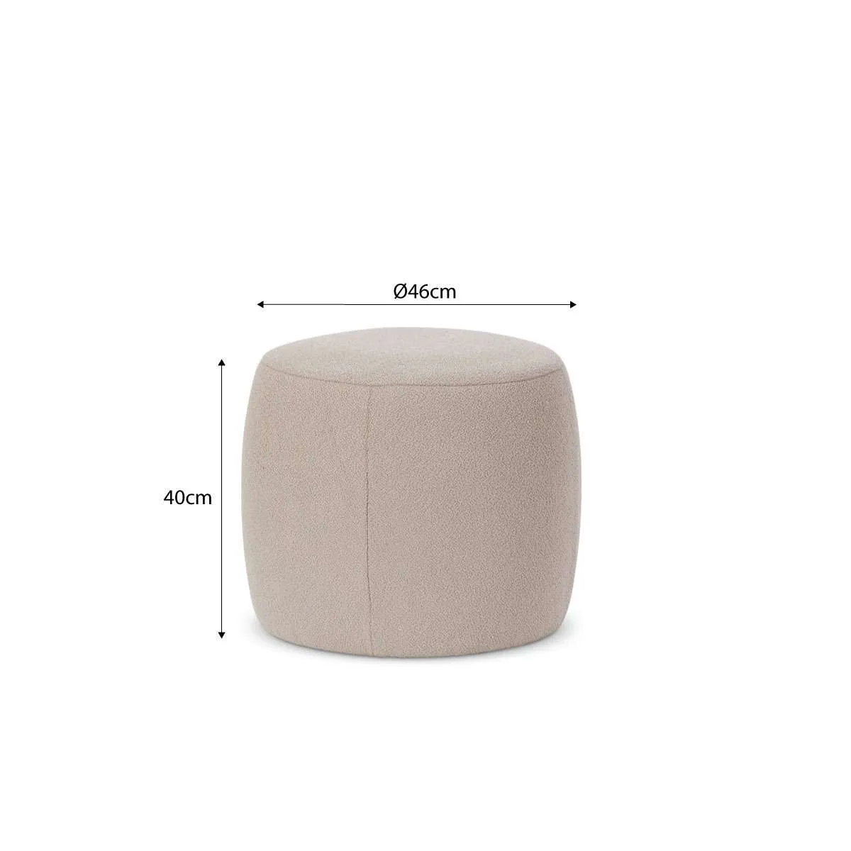 Smooth Boucle Ottoman - Small - Hazelnut Mocka