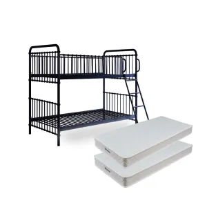 Sonata Black Bunk Bed Mattress Bundle Mocka