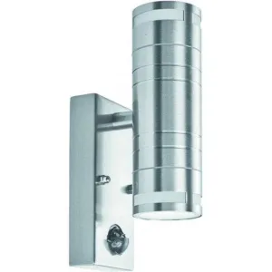 Stainless Steel Up/Downlighter LED Outdoor PIR Wall Light