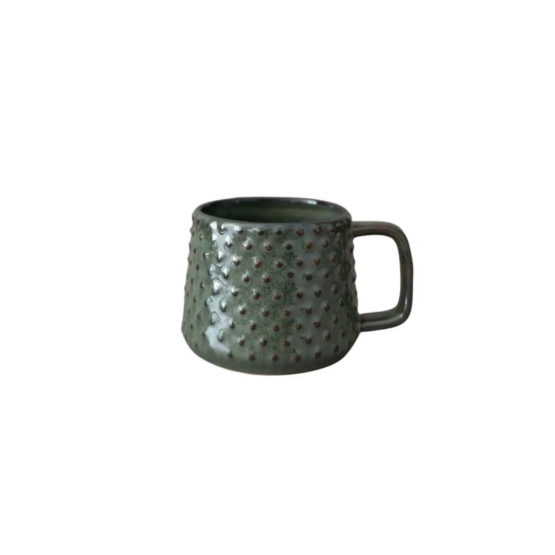 Stoneware Dotted Mug | Green/Brown 9.5x8cm Zoco Home