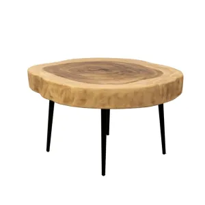 Suar Coffee Table w/ Iron Legs | Natural 65cm Zoco Home