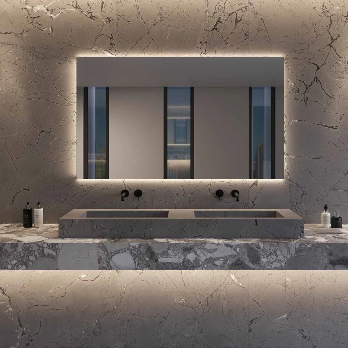 Sublime Thunder 4D Shaped Stone Effect Porcelain Tile 100x100cm Matt