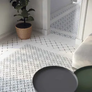 Tanger Sand Bloom Pattern Porcelain Tile 12x12cm Natural Matt