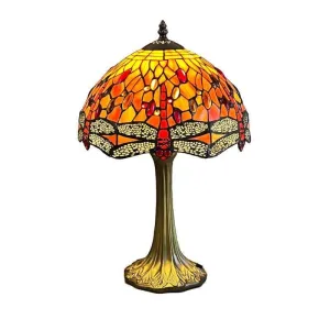 Tangerine Dragonfly Tiffany Lamp