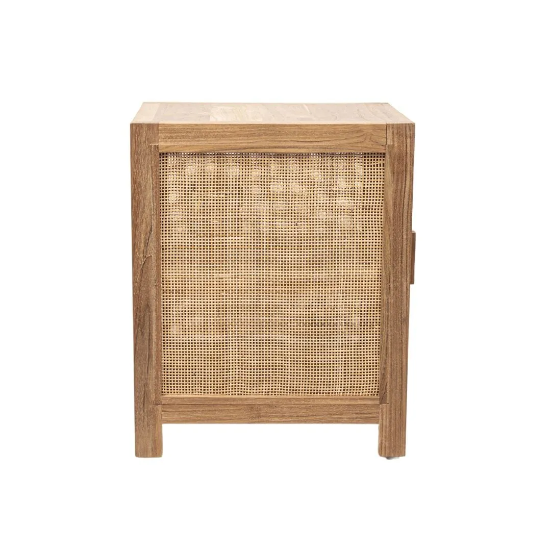 Teak & Rattan Nightstand Zoco Home