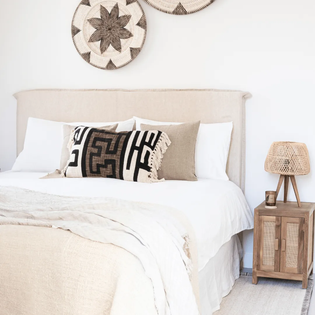 Teak & Rattan Nightstand Zoco Home