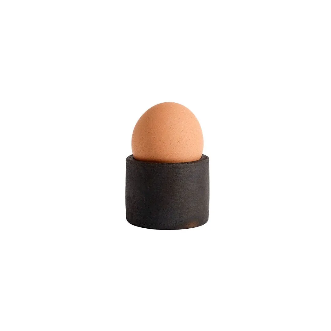 Terracotta Egg Cup | Brown/Black 4x4.5cm Zoco Home